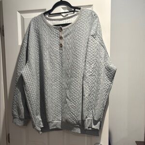 Gray Cable Knit Men's Sweater